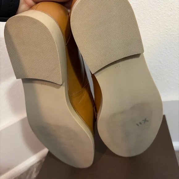 Talbots Tan Leather Loafers Gold Horsebit Comfort Flats Size 7 - Picture 6 of 6